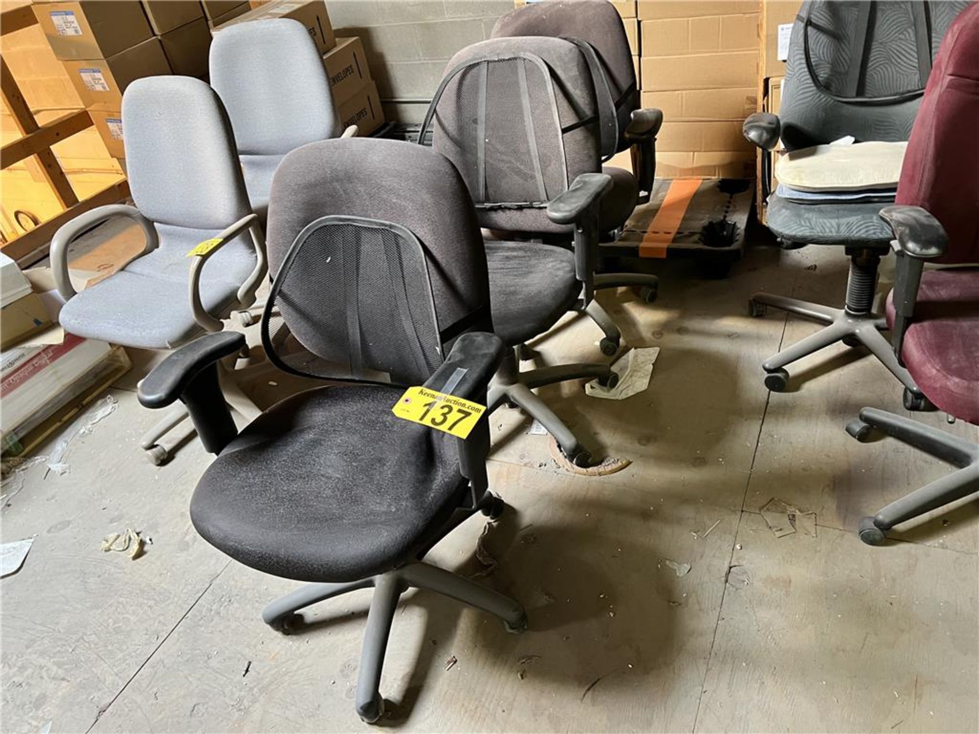 TIMES THE MONEY: (3) ASSORTED SWIVEL OFFICE CHAIRS WITH BACK SUPPORT PADS
