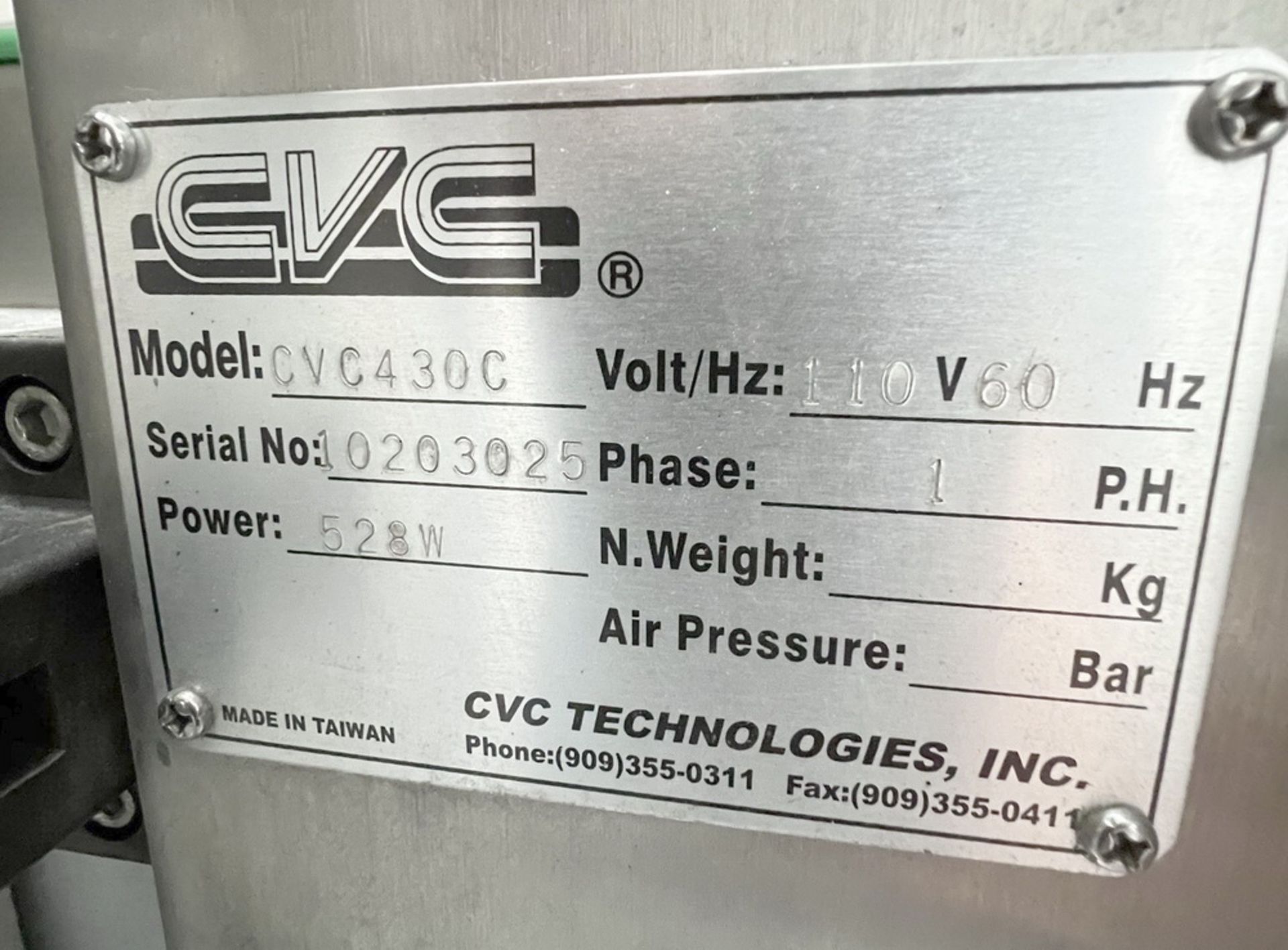 CVC Automatic Front & Back Pressure Sensitive Labeler - Image 4 of 9