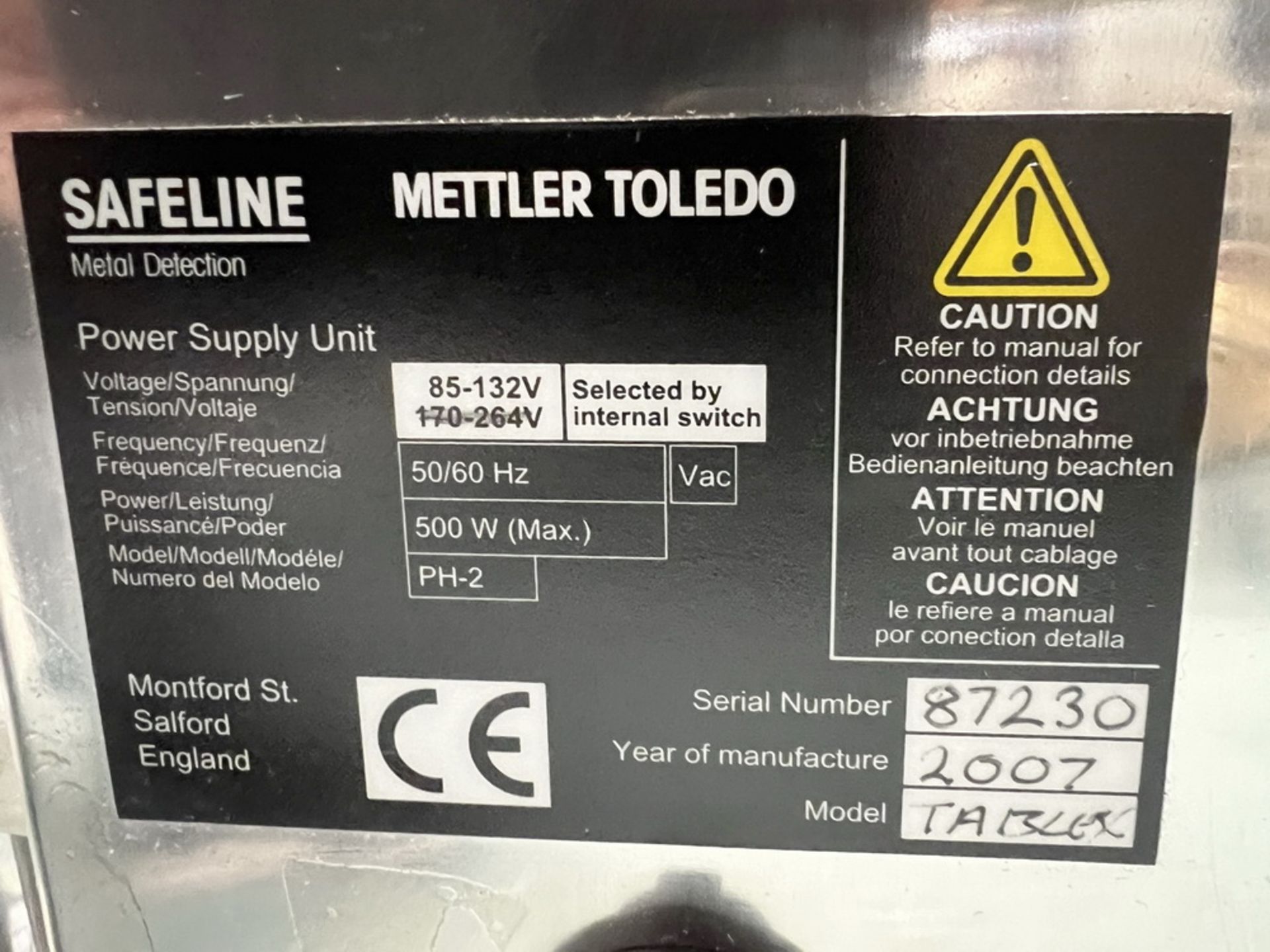 Safeline Mettler Toldeo Tablet Metal Detector - Bild 5 aus 5