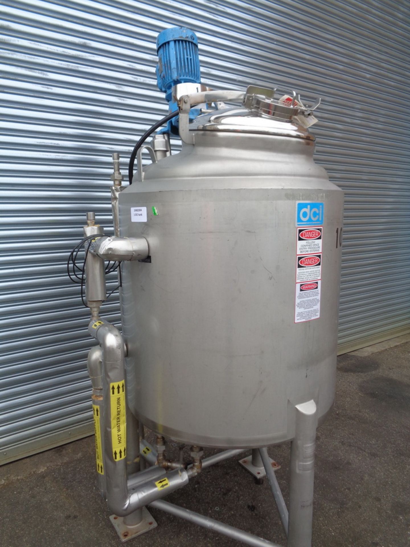 DCI 100 gallon Stainless Steel Sanitary Jacketed Tank - Image 2 of 10