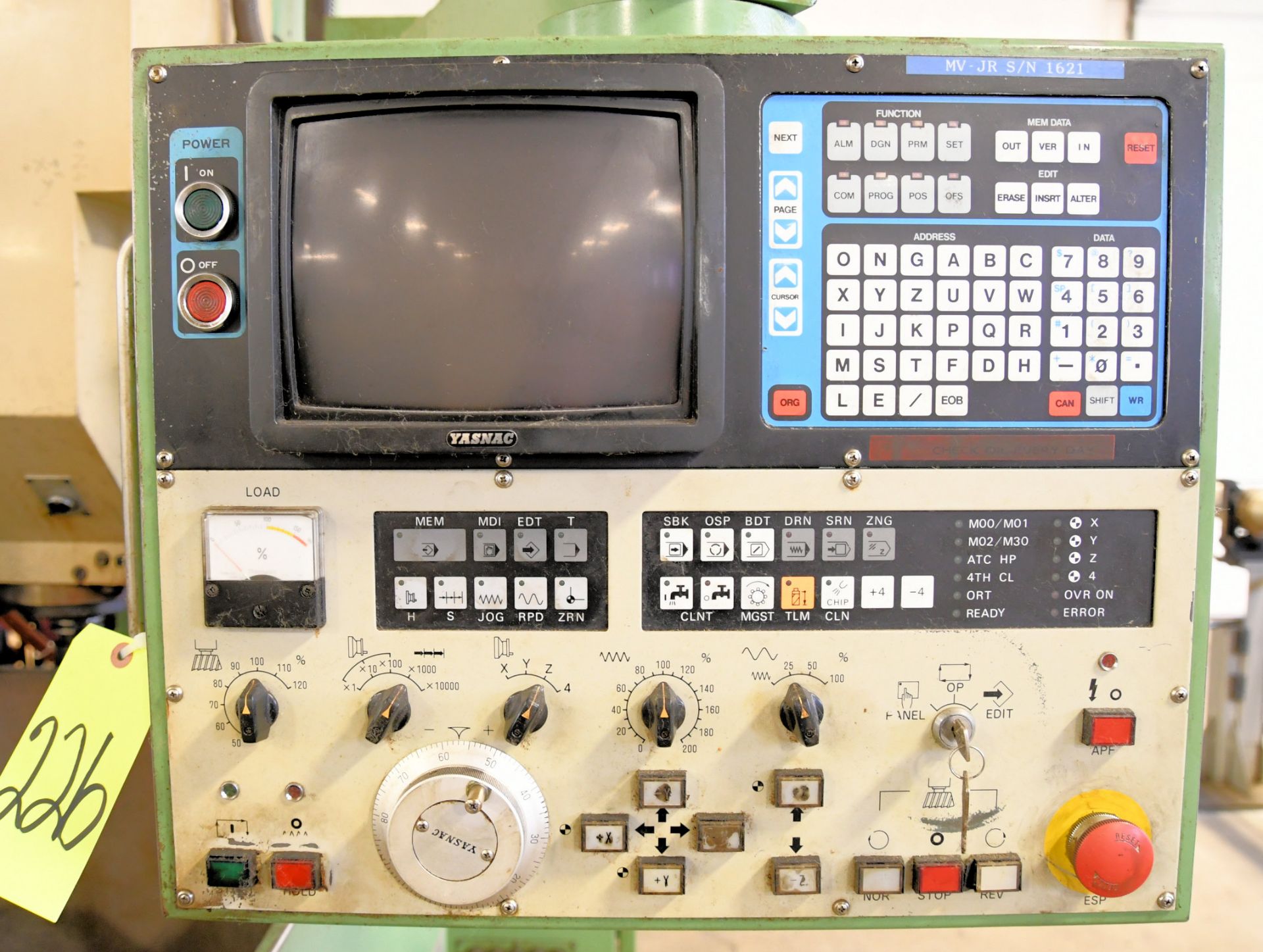 Mori Seiki MV-Junior CNC Vertical Machining Center, S/n 1621, Yasnac CNC Controller, - Image 6 of 8