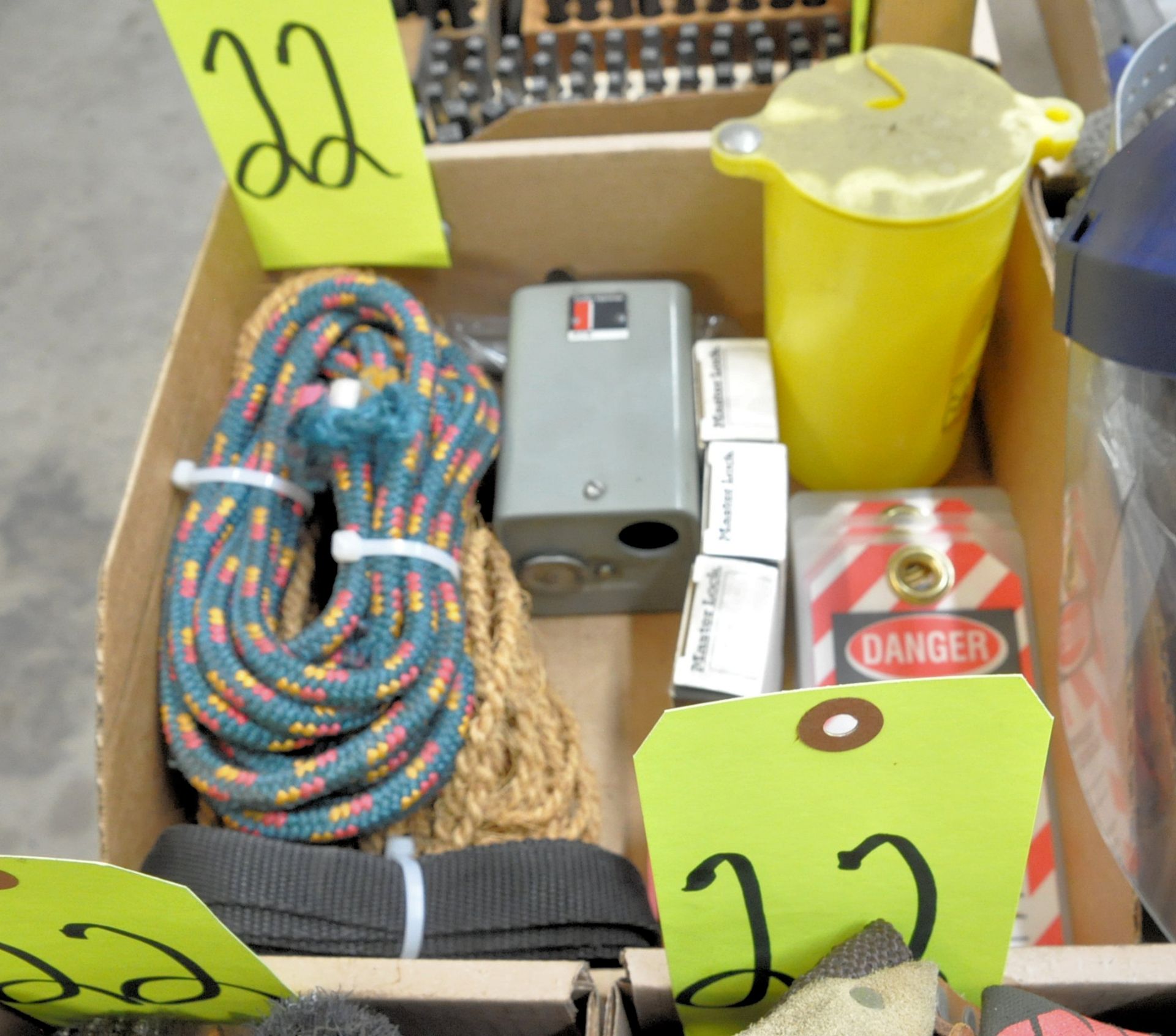 Lot-Brushes, Tool Belt, Padlocks, Putty Knives, Face Mask, Misc. Tools, etc. in (8) Boxes - Image 5 of 6