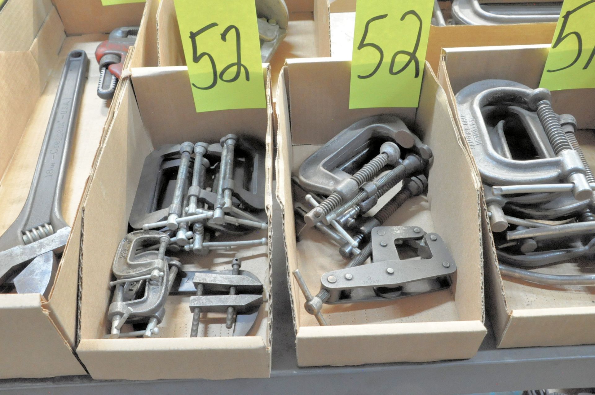 Lot-Various Small C-Clamps and (1) Cantilever Clamp in (2) Boxes