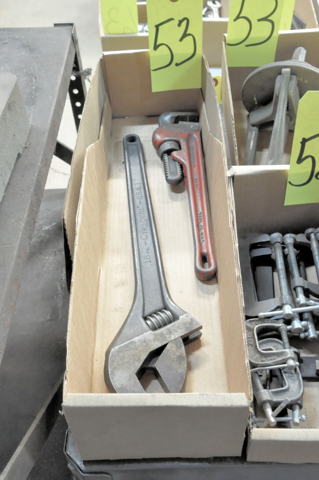 Lot-Crescent 18" Adjustable Wrench, Craftsman 14" Pipe Wrench and Gear Puller in (2) Boxes