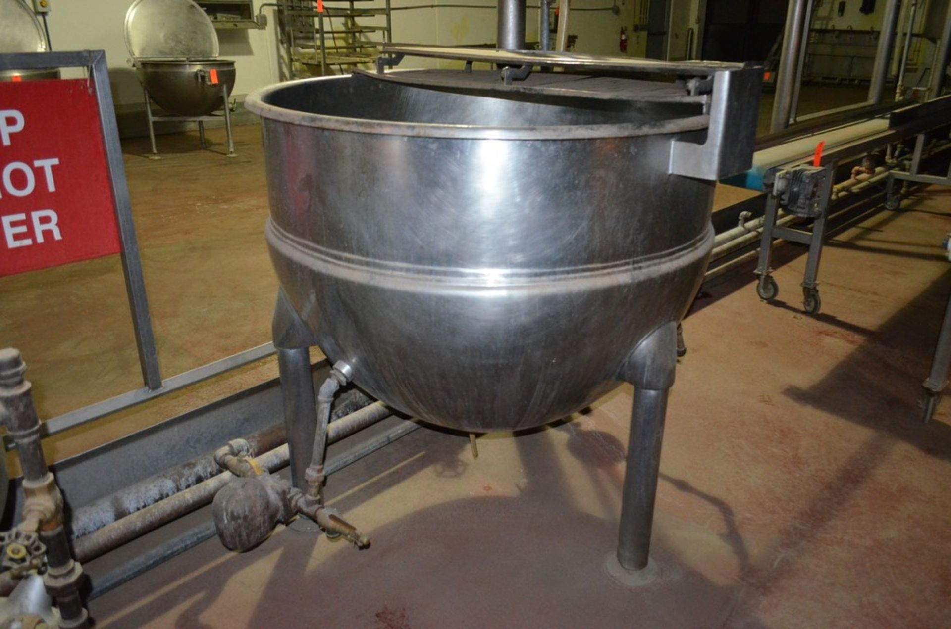 Stainless Steel Half-Jacketed Kettle, 48 in Diameter x 12 in Straight Side x 36 in Deep, Hinged Top, - Image 4 of 5