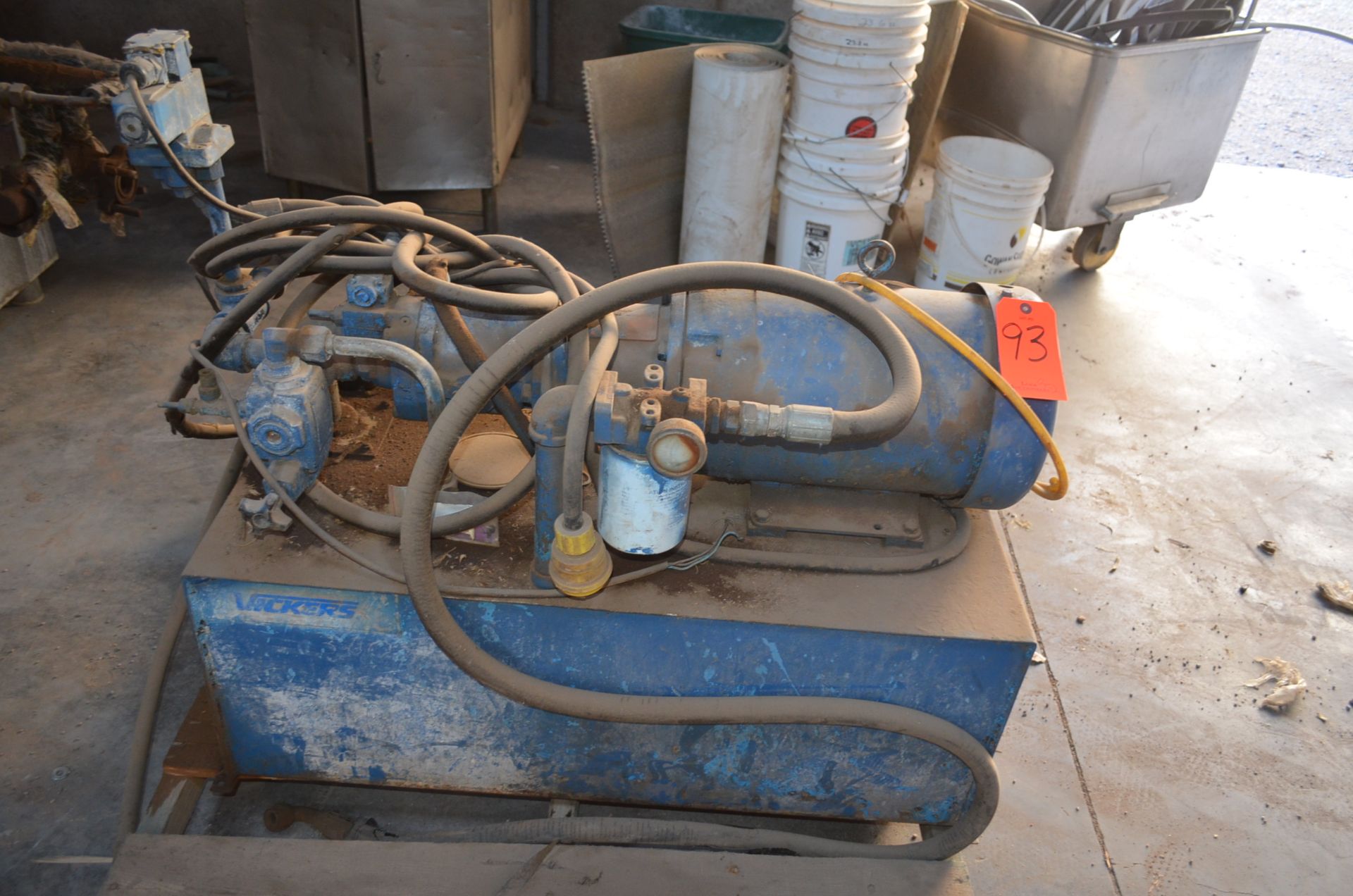 Vickers Approx. 10 HP Hydraulic Pump Unit, 36 x 18 x 14 in Deep Reservoir