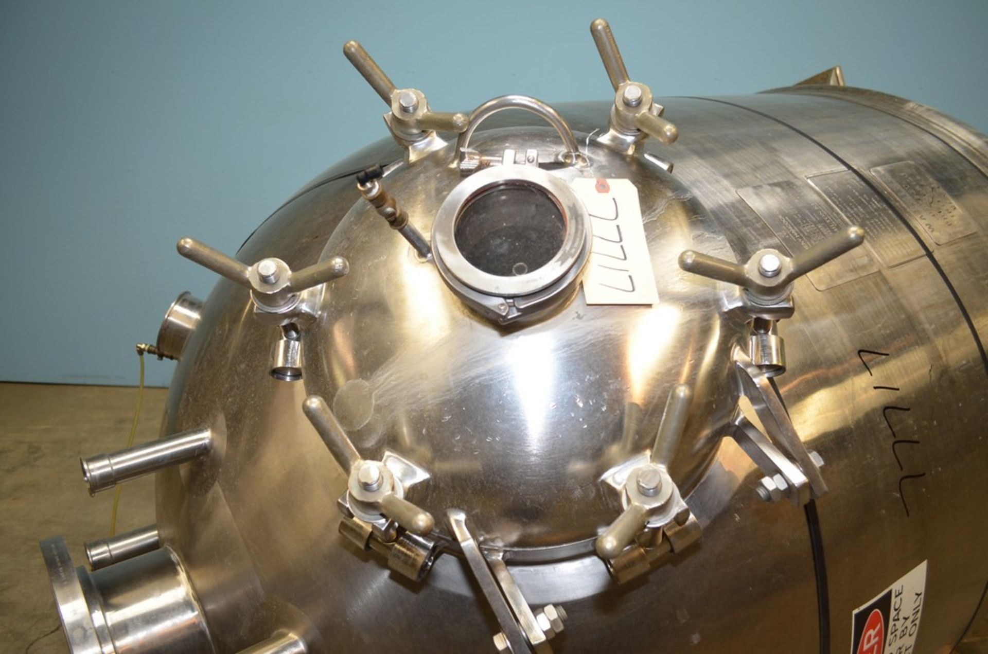 250 Gallon Hamilton Kettles HV S/S Vertical Jacketed Tank. Hemispherical Top and Bottom. 52 in - Image 8 of 12