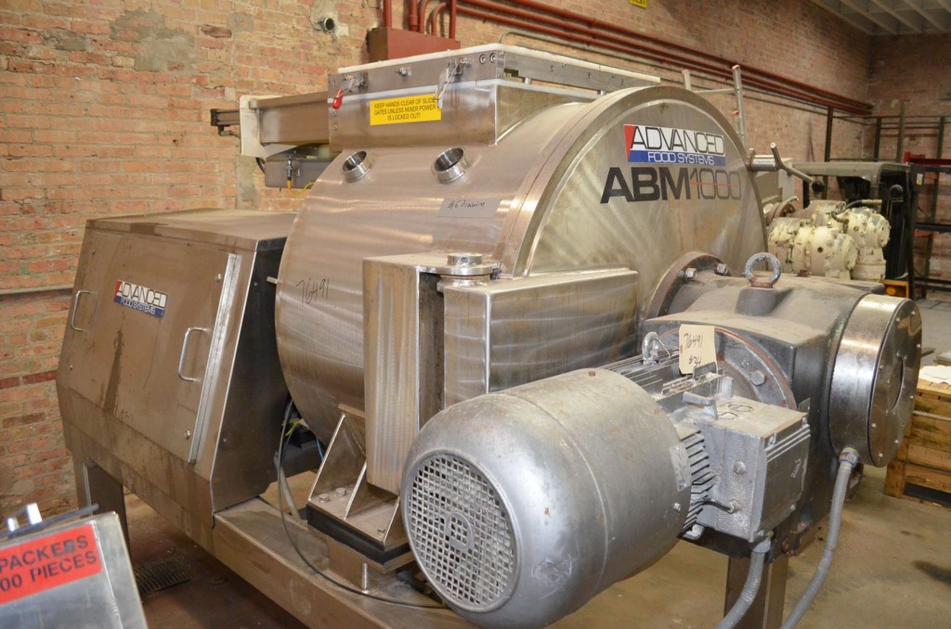 Advanced Food Systems Model ABM1000 1,000 Pound Stainless Steel Batch Mixer with 150 HP Drive, - Image 3 of 14