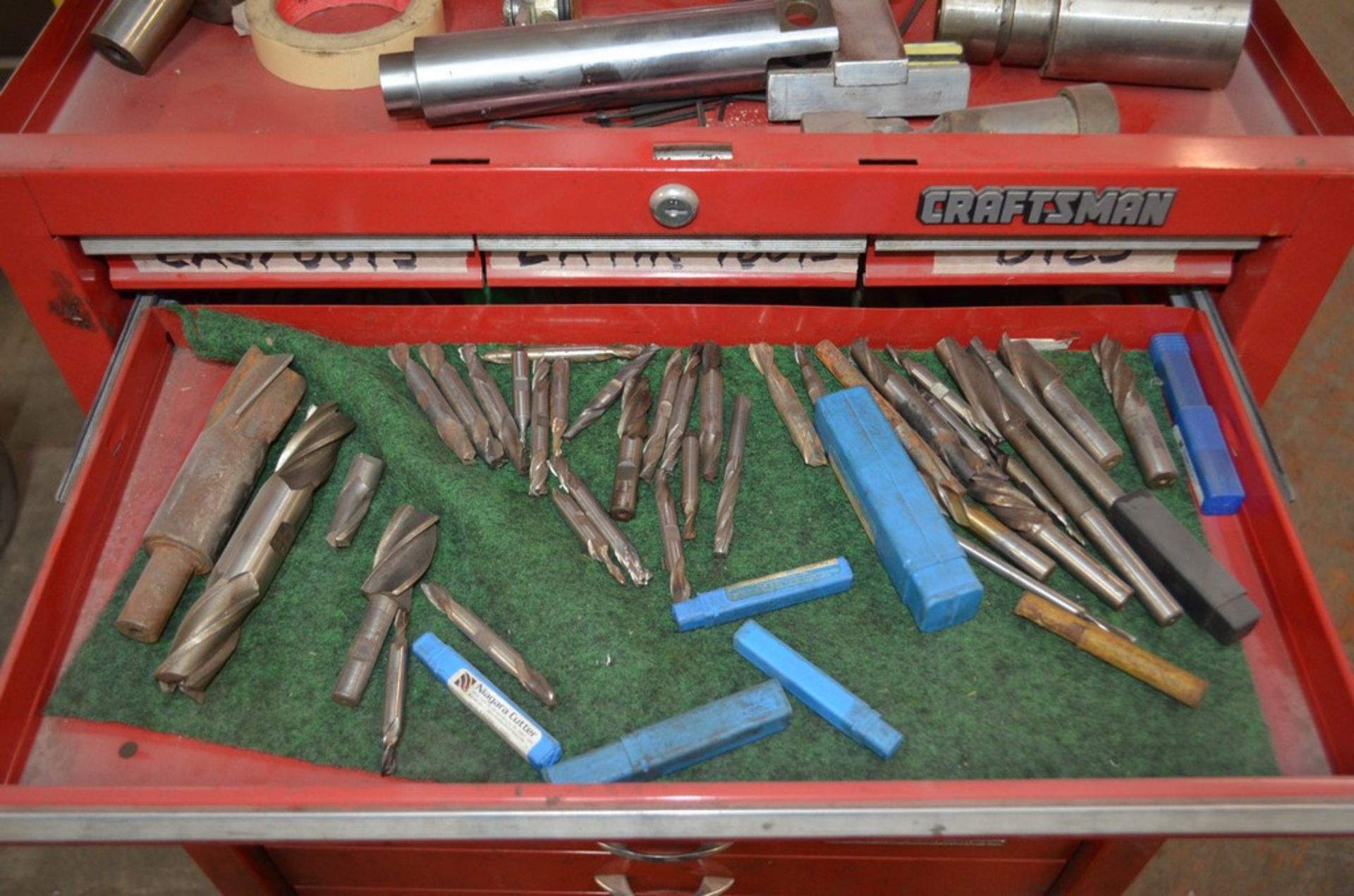 Lot - Portable Tool Cabinet and Tool Box with Assorted Drill Bits, Reamers, End Mills Etc. - Image 11 of 12