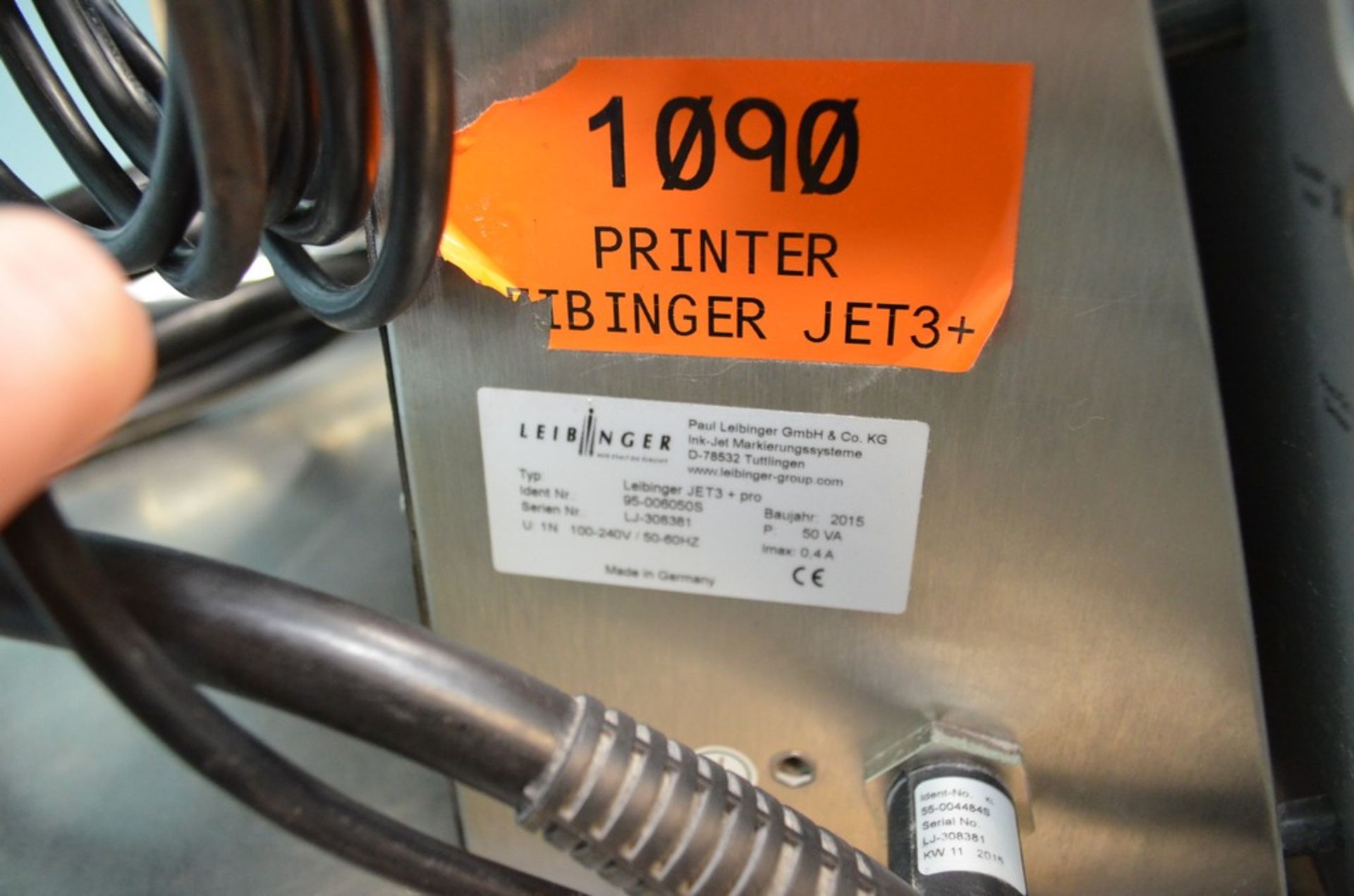 Leibinger Jet3 Ink Jet Coder. Printing Speed up to 21.65 Feet Per Second (10 CPI). Printing Height - Image 7 of 7