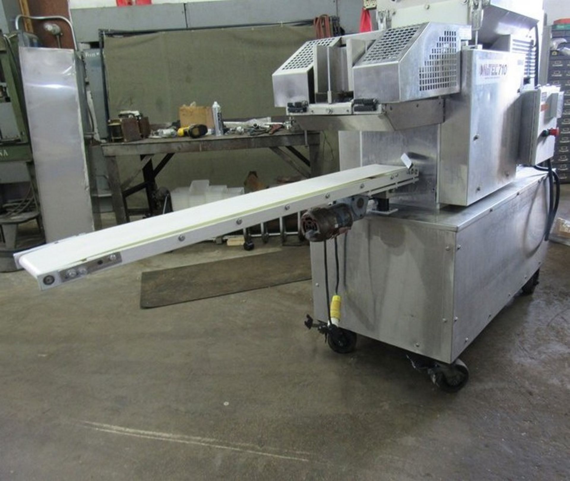 Nutec Manufacturing 710 S/S Patty Former with Paper Feed Inserter, Dual Auger Agitator with