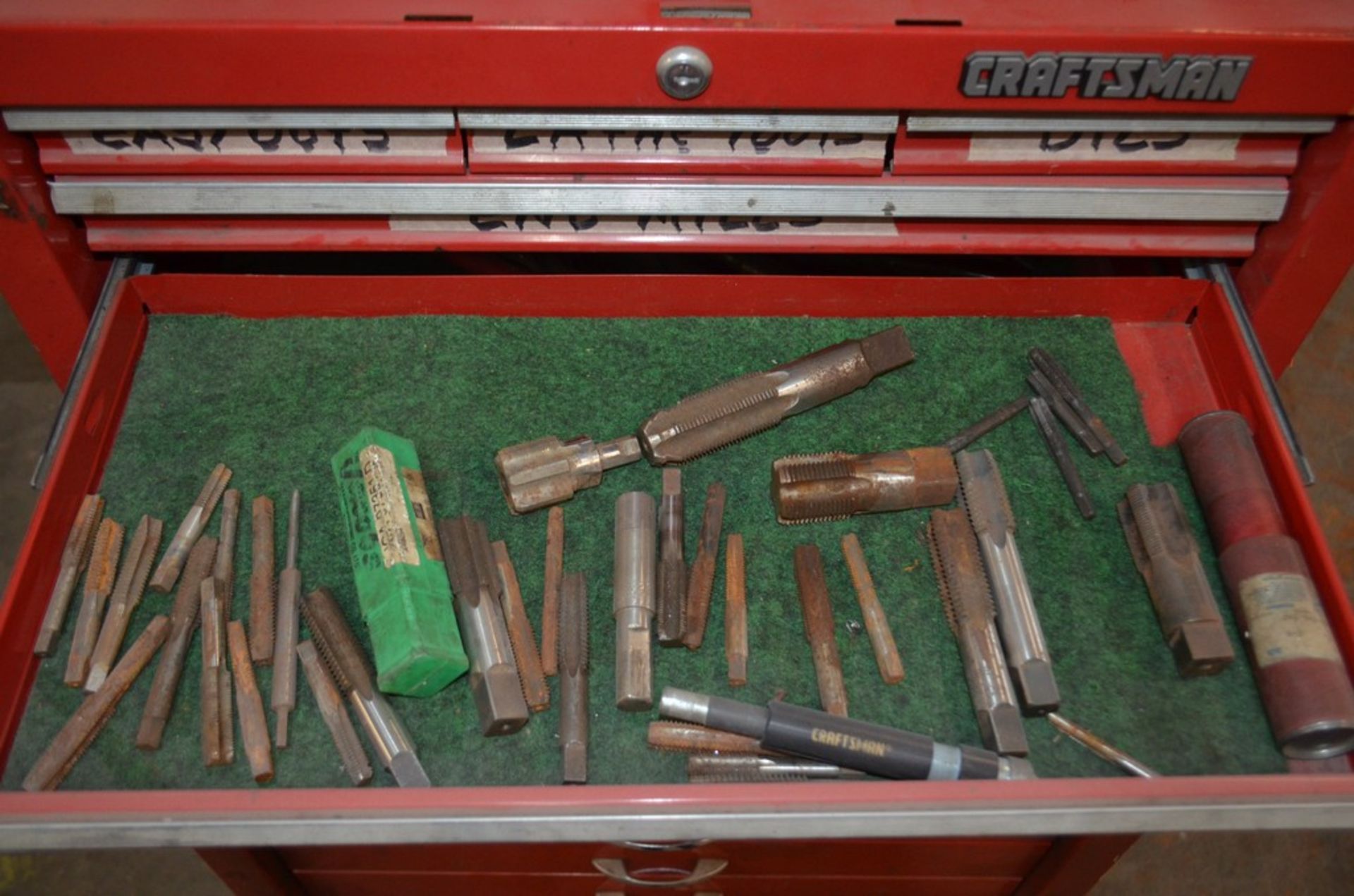 Lot - Portable Tool Cabinet and Tool Box with Assorted Drill Bits, Reamers, End Mills Etc. - Image 10 of 12
