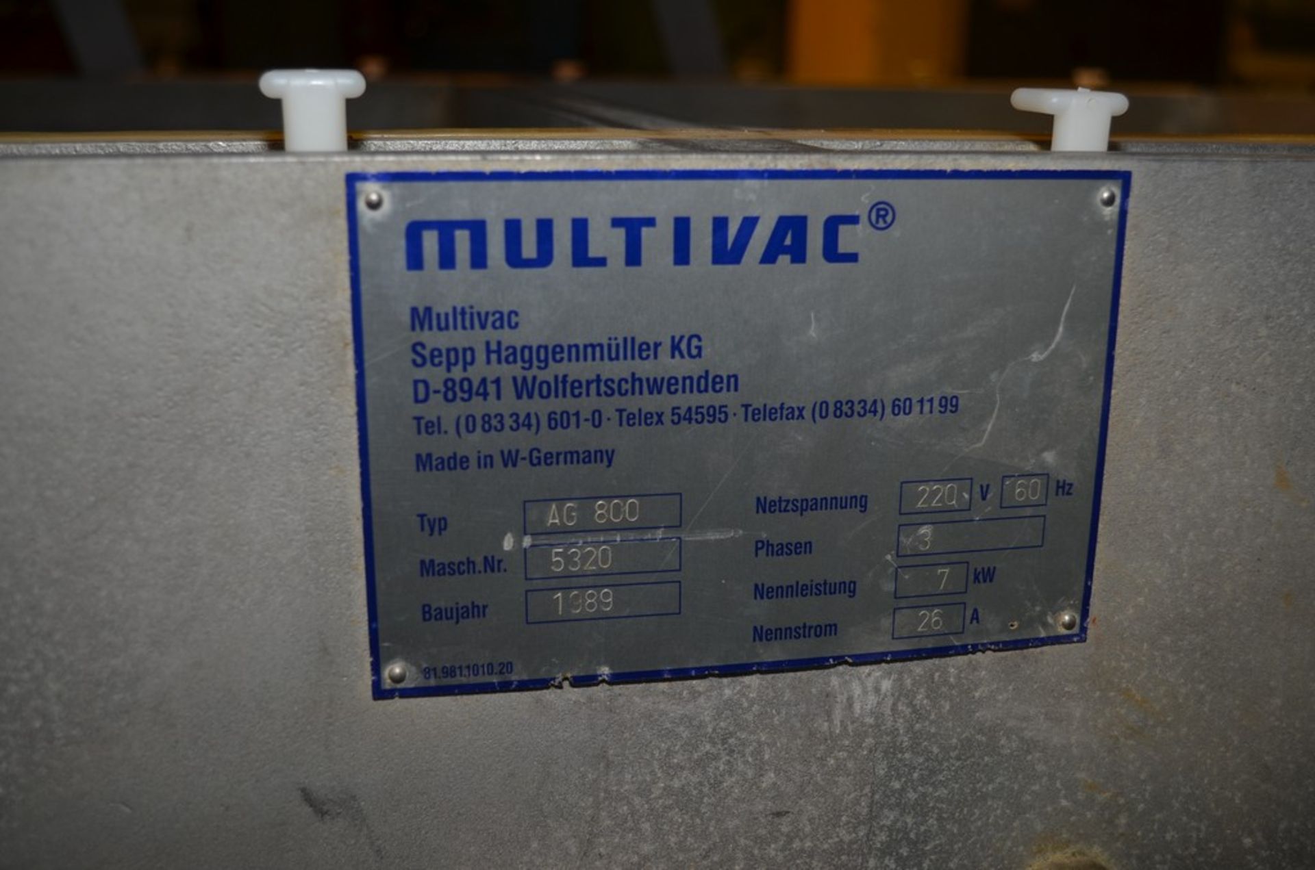 Multivac AG800 S/S Dual Chamber Vacuum Packager with Gas Flush. Single 4 Inch Deep Swing Top. Each - Image 15 of 15