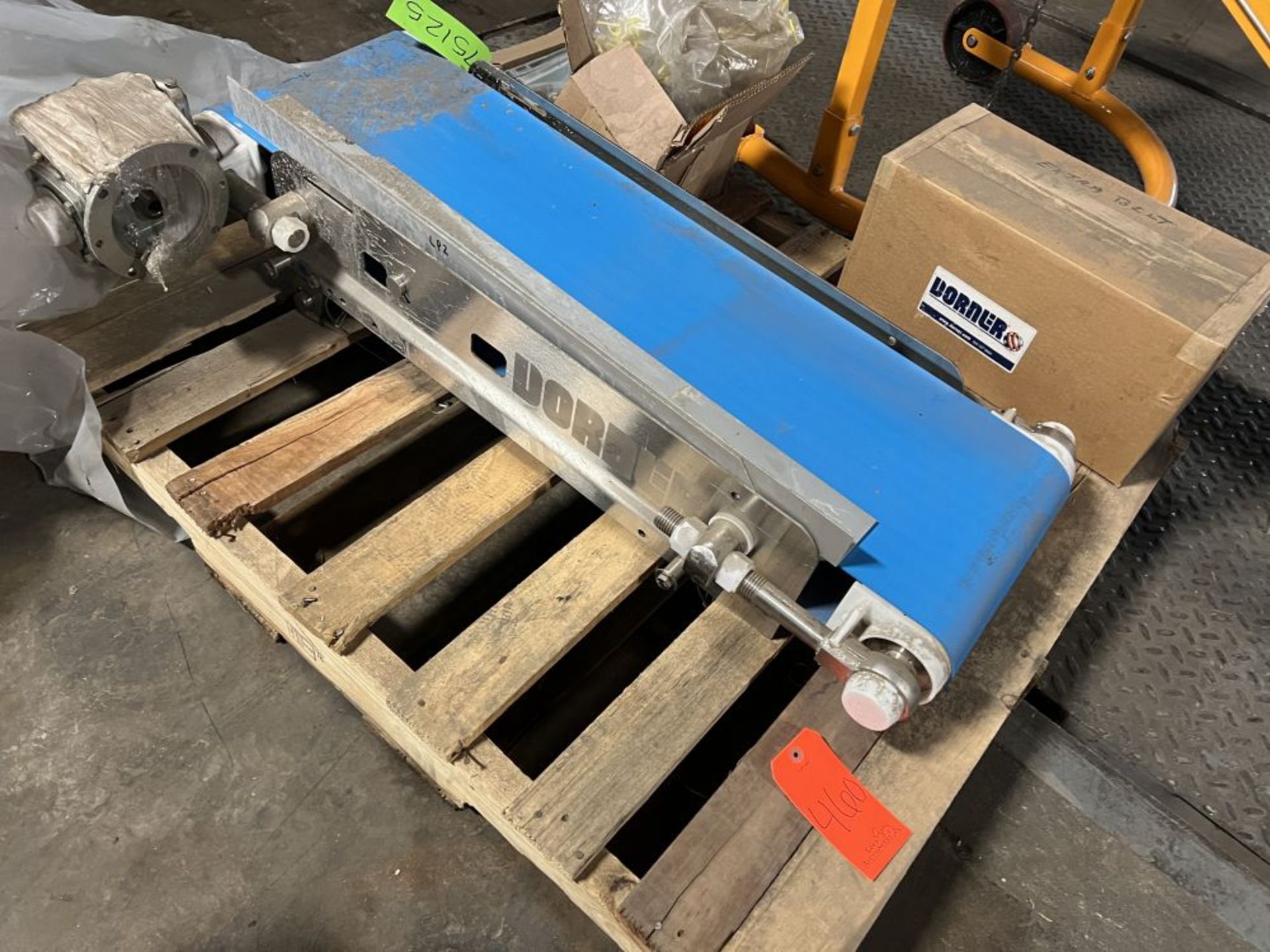 Dorner Conveyor, 42 in with 12 in Blue Belt and Spare Belt in Box