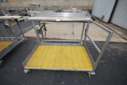 76" L x 5' W x 46" H S/S Belt Conveyor/Operator's Platform, with 13" Wide Belt and Drive Motor (