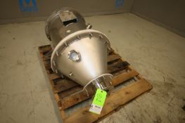 38" L x 24" W S/S Hopper with Teflon Interior, 4" Flange Connector, 3" CT Side Connectors(INV#