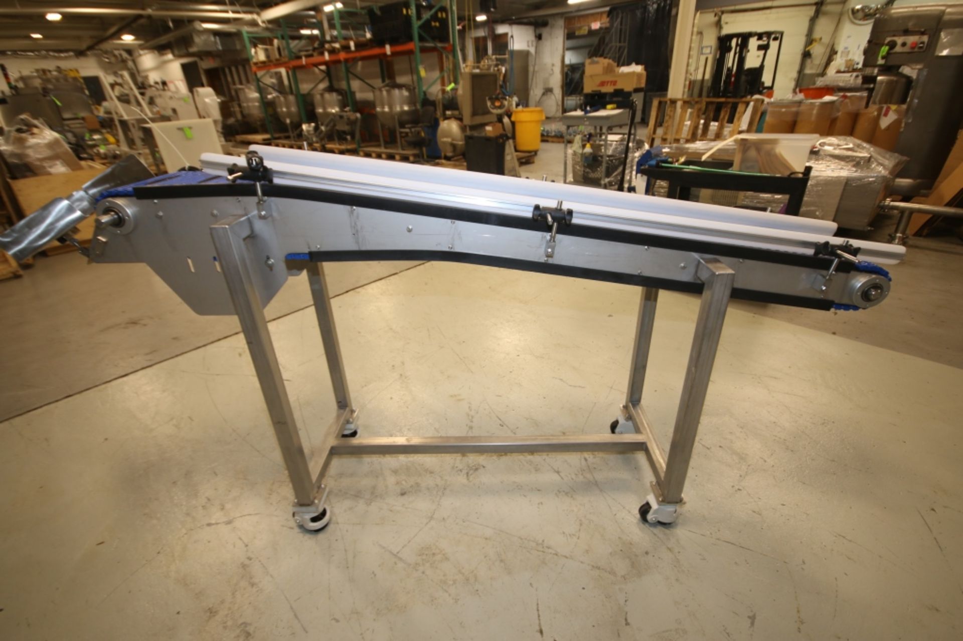 88" L x 12" W x 36" to 48" H Portable S/S InclinedProduct Conveyor with Intralox Type Belt, - Image 3 of 6
