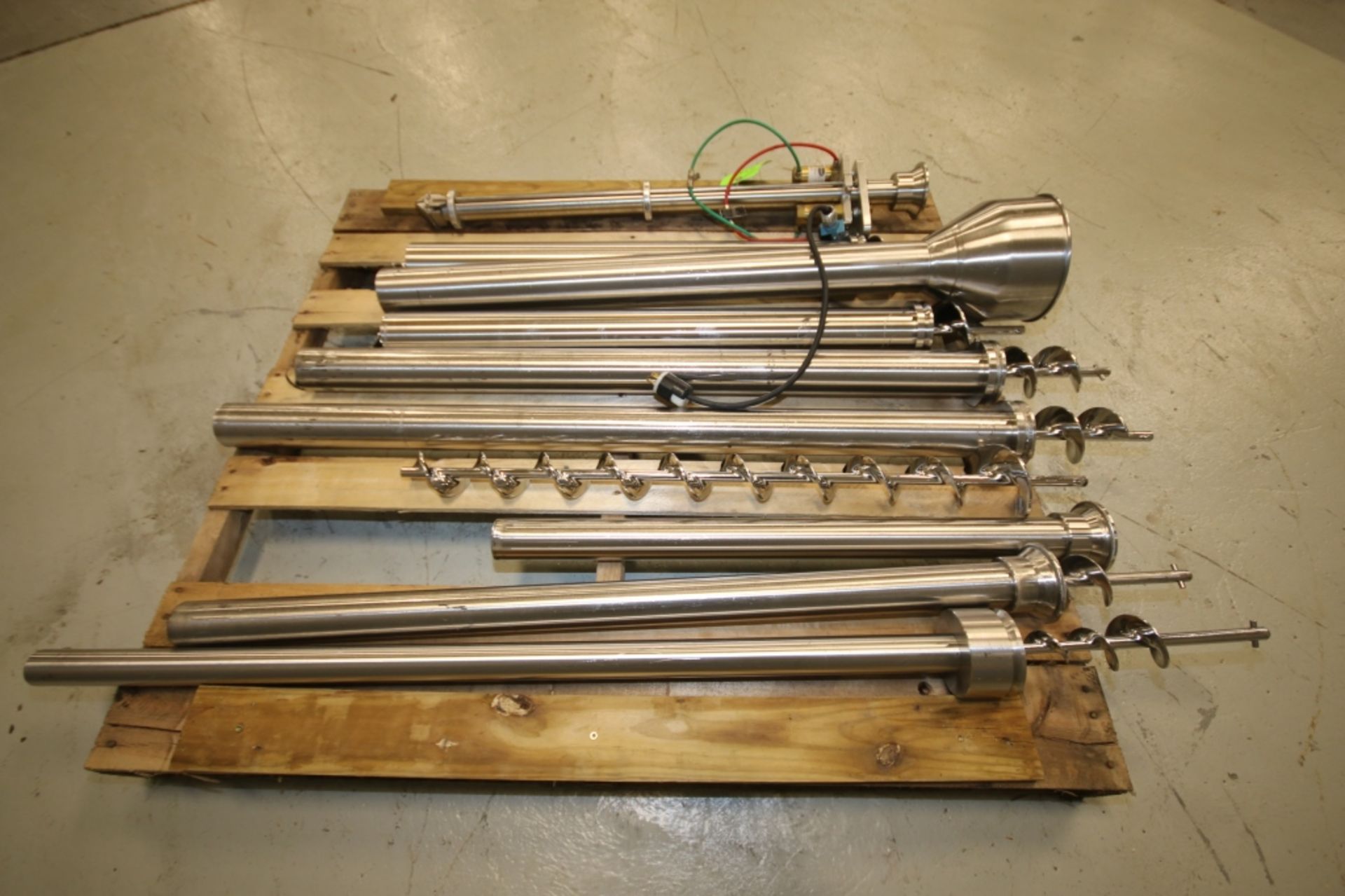 Lot of (15) pcs Auger Filler Tube Change Parts,Includes 3" & 2: S/S Tubes with Augers, Includes 2" - Image 2 of 2