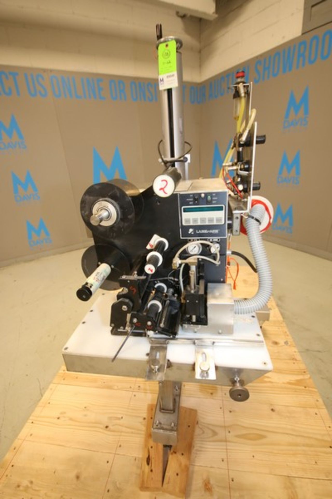 Label - Aire Portable Labeler, Model 2114M,SN 6-0109539504, 115V, Mounted on a Double Sided Stand ( - Image 2 of 6