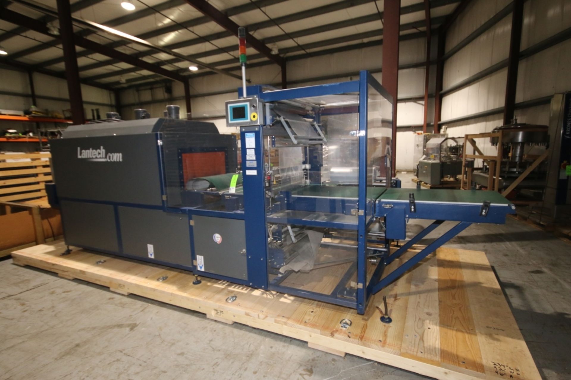 Lantech Shrink Wrap Bundling System,Model SB, SN SB000024, with 7' L Tunnel, 29.5" W Conveyor, 16" H