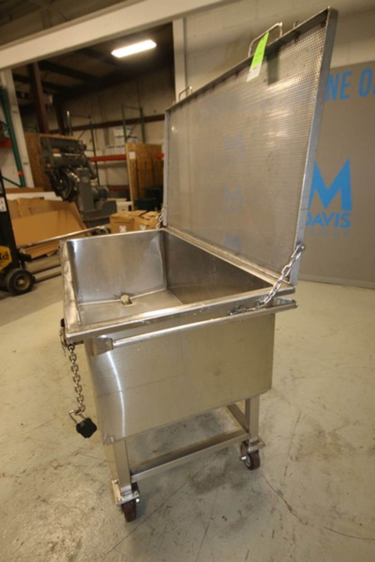 5' L x 30" W x 20" D S/S Portable Tank with Hinged Lid, 3" CT Drain (INV#92815) (Located @ the MDG - Image 3 of 5