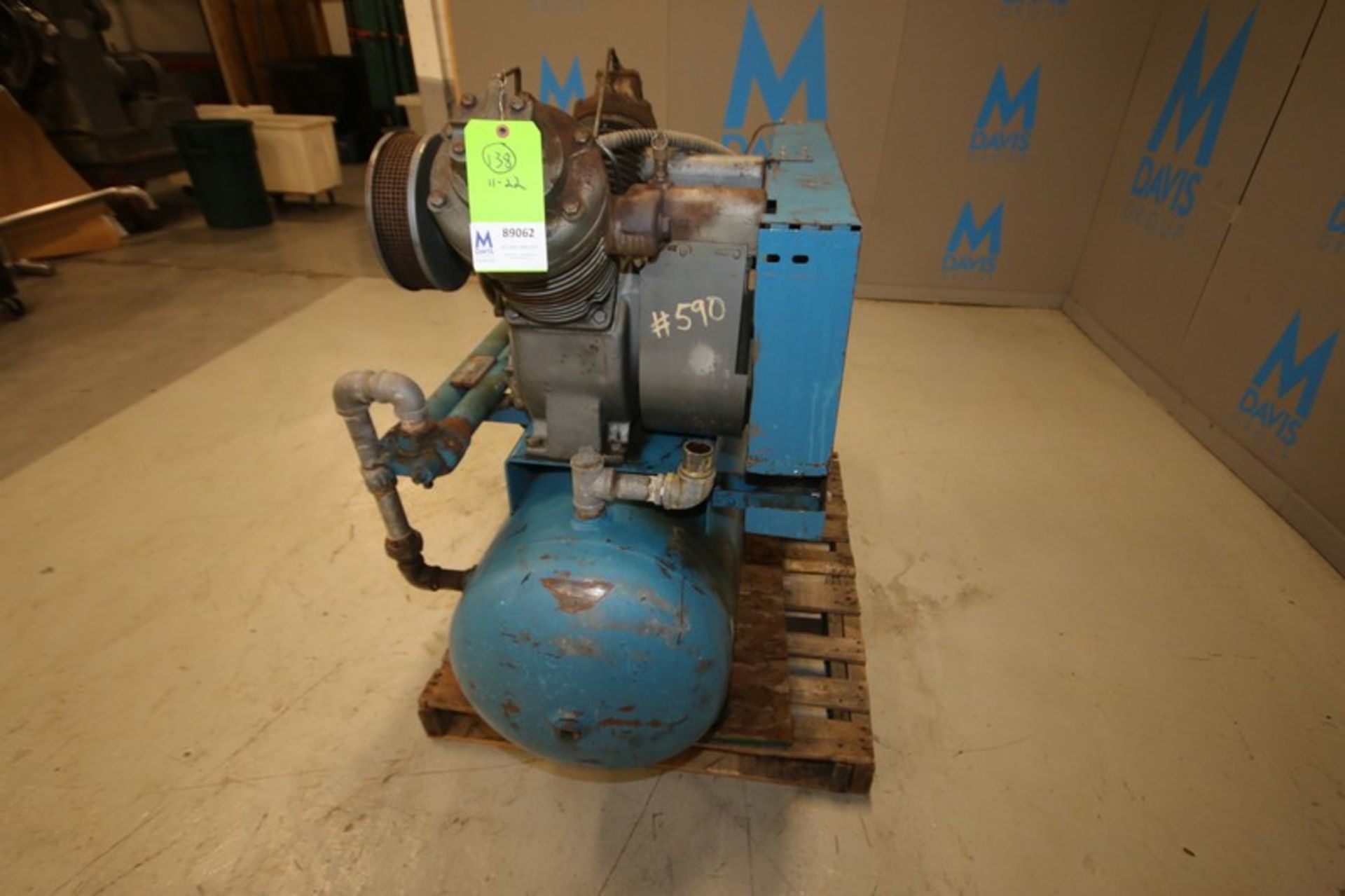 Ingersoll Rand 10 hp Reciprocating Air Compressor,Model 71T4, SN 276537, 1740 rpm, 230/460V, Mounted - Image 5 of 7