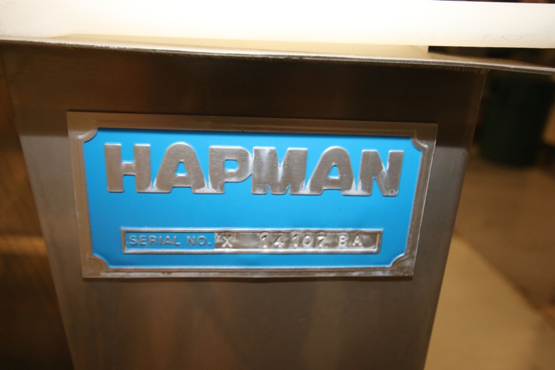 Hapman Powder Auger Conveyor System, Includes38" W x 38" L x 36" H S/S Hopper SN X 14107 BA, with - Image 7 of 10