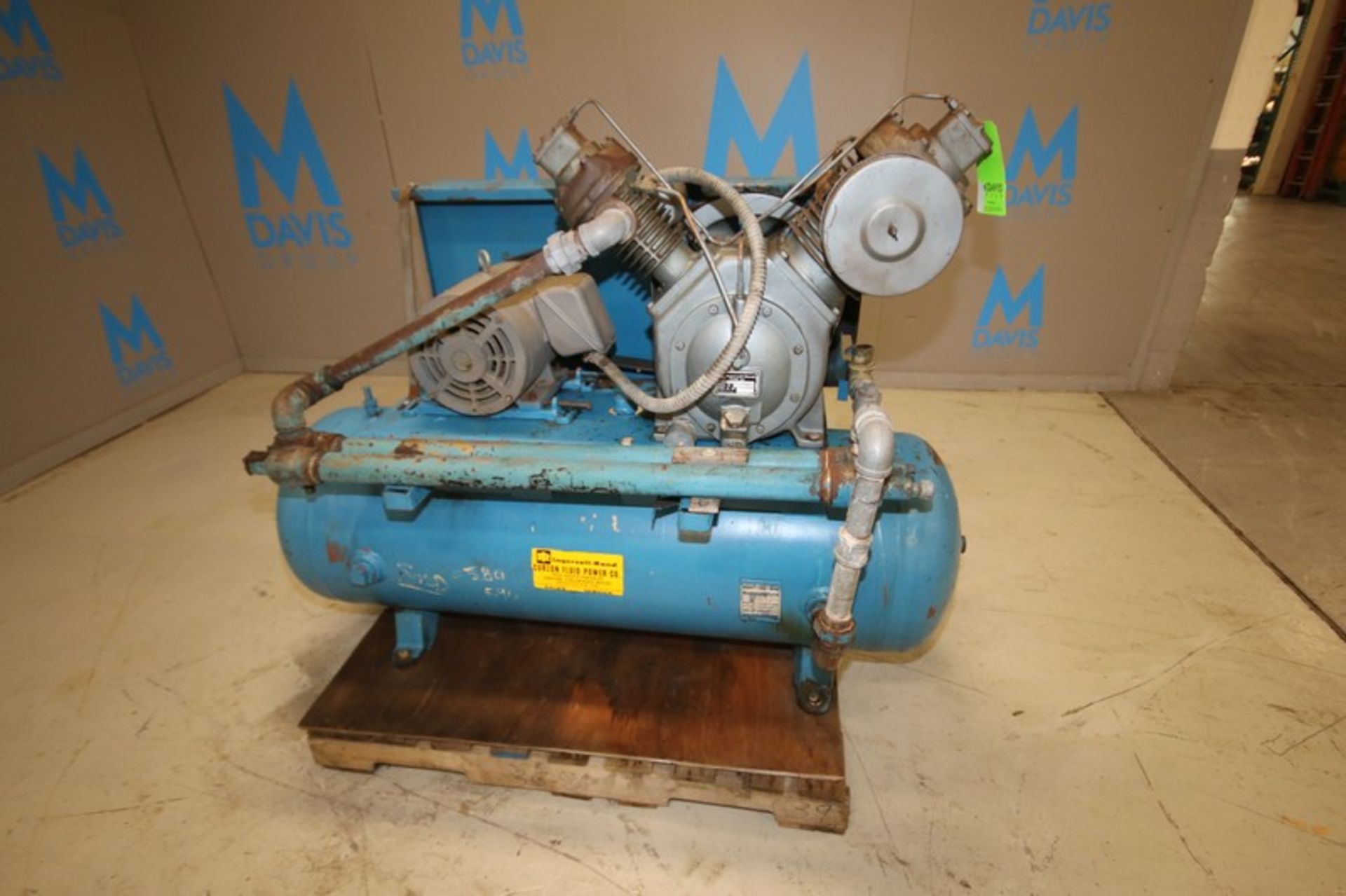 Ingersoll Rand 10 hp Reciprocating Air Compressor,Model 71T4, SN 276537, 1740 rpm, 230/460V, Mounted