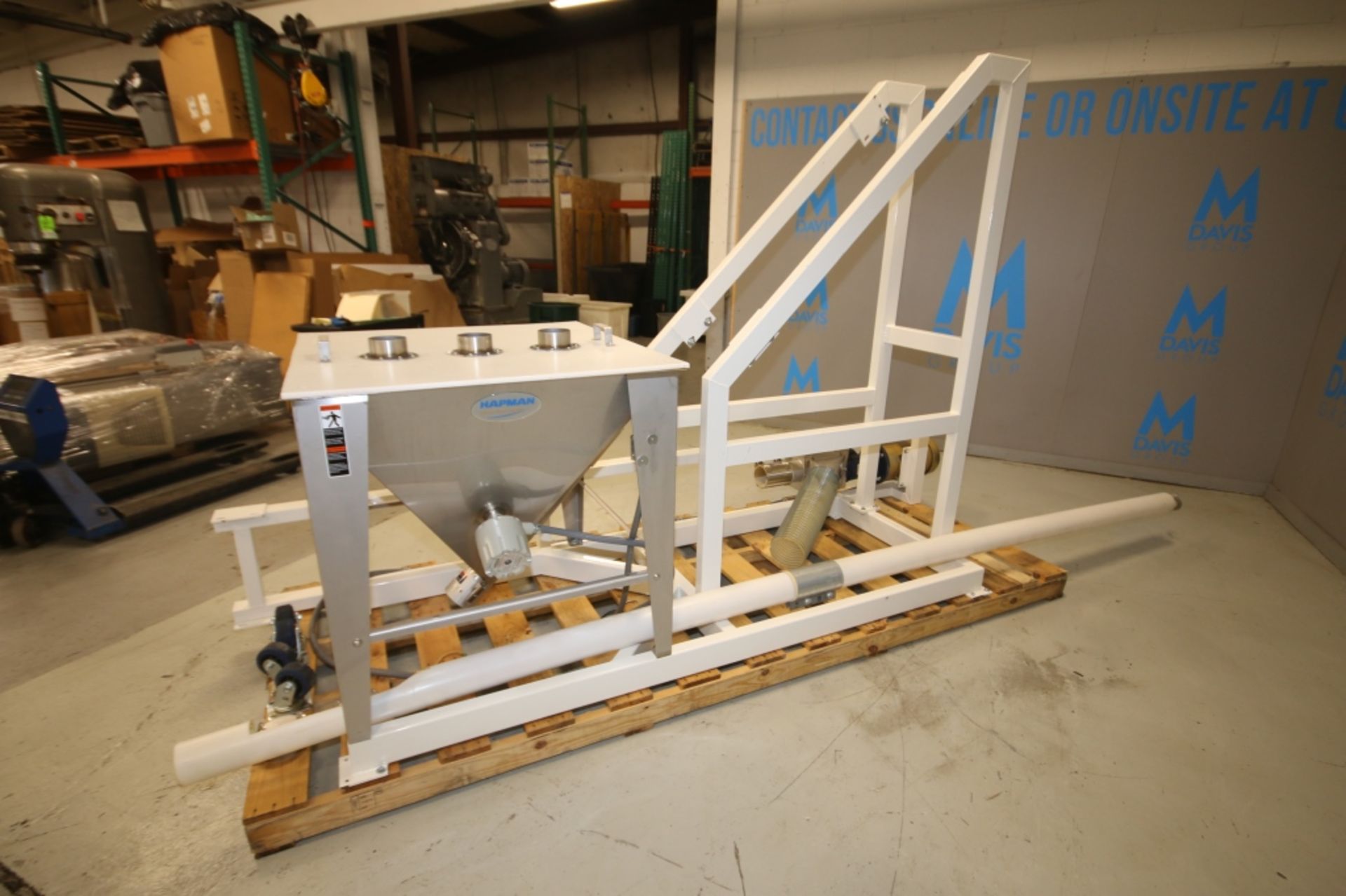 Hapman Powder Auger Conveyor System, Includes38" W x 38" L x 41" H S/S Hopper SN X 1410700, with 5 - Image 4 of 7