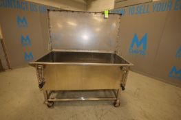 5' L x 30" W x 20" D S/S Portable Tank with Hinged Lid, 3" CT Drain (INV#92815) (Located @ the MDG