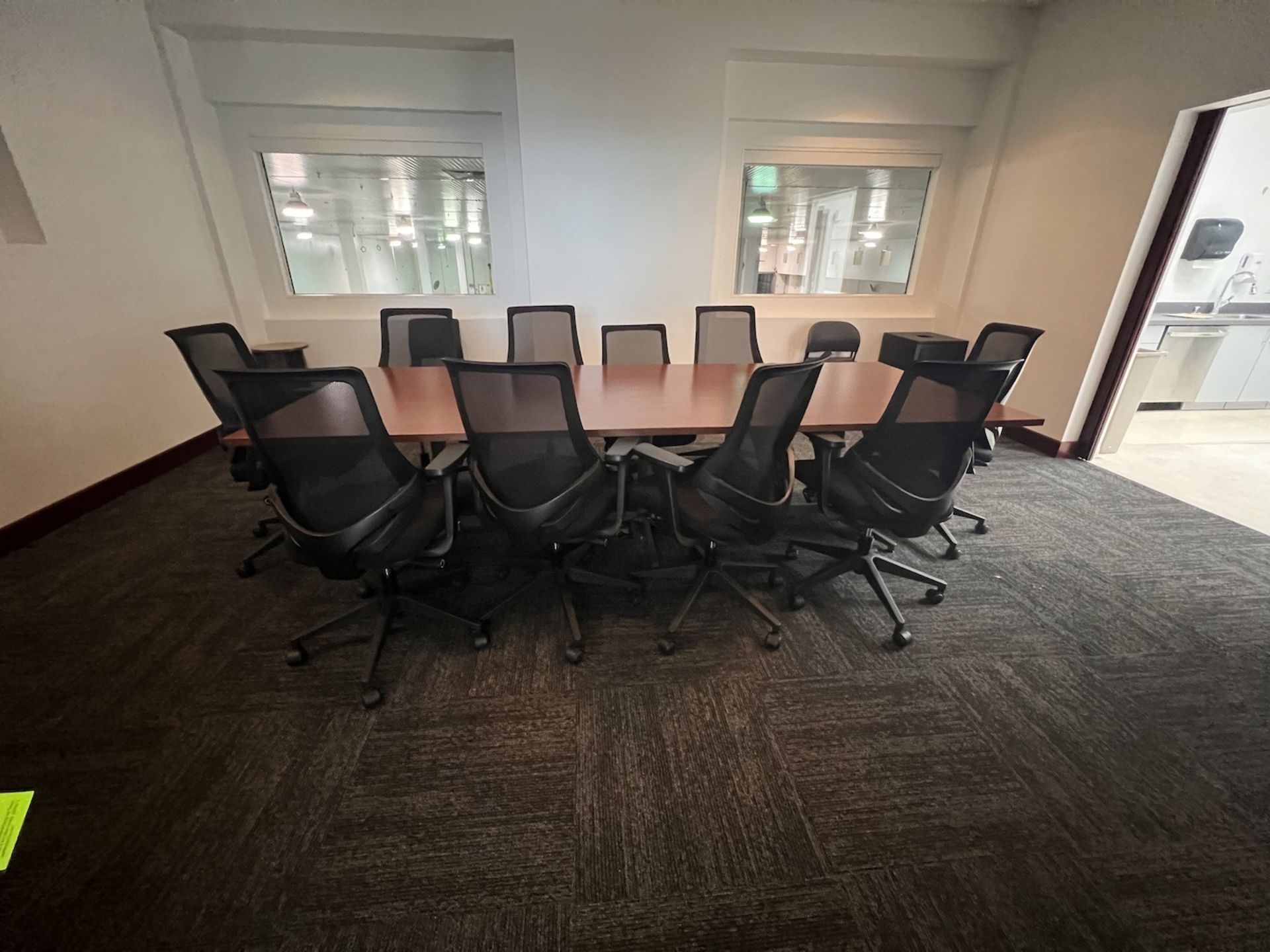 CONFERENCE TABLE AND CHAIRS, INCLUDES CONTENTS OF ROOM (RIGGING & SIMPLE LOADING FEE $100.00) - Image 2 of 3