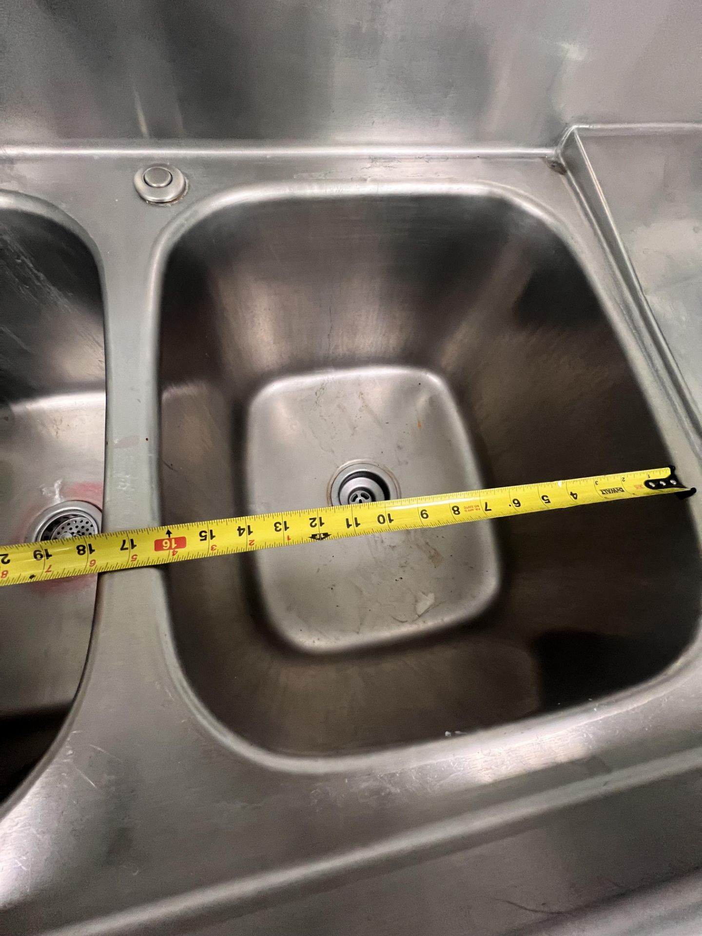 EAGLE GROUP 3-BOWL S/S SINK WITH GARBAGE DISPOSAL, APPROX. 100 IN L X 24 IN W X 39 IN H, - Image 9 of 11