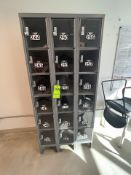 ULINE LOCKERS WITH 18 INDIVIDUAL LOCKERS (RIGGING & SIMPLE LOADING FEE $75.00) (NOTE: DOES NOT