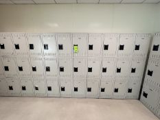 (3) SECTIONS OF LOCKERS WITH APPROX. (63) INDIVIDUAL LOCKERS (RIGGING & SIMPLE LOADING FEE $300.00)