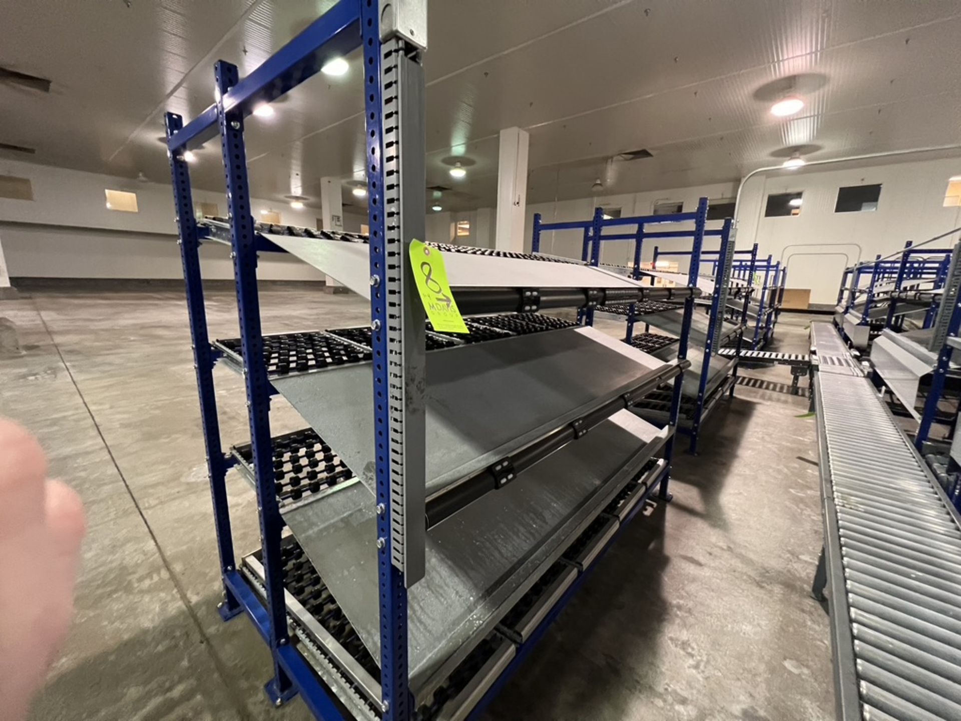 (4) UNEX SPAN TRACK PRODUCT PACK-OFF RACKS, WITH ROLLER CONVEYOR (SUBJECT TO BULK BID IN LOT 11A)