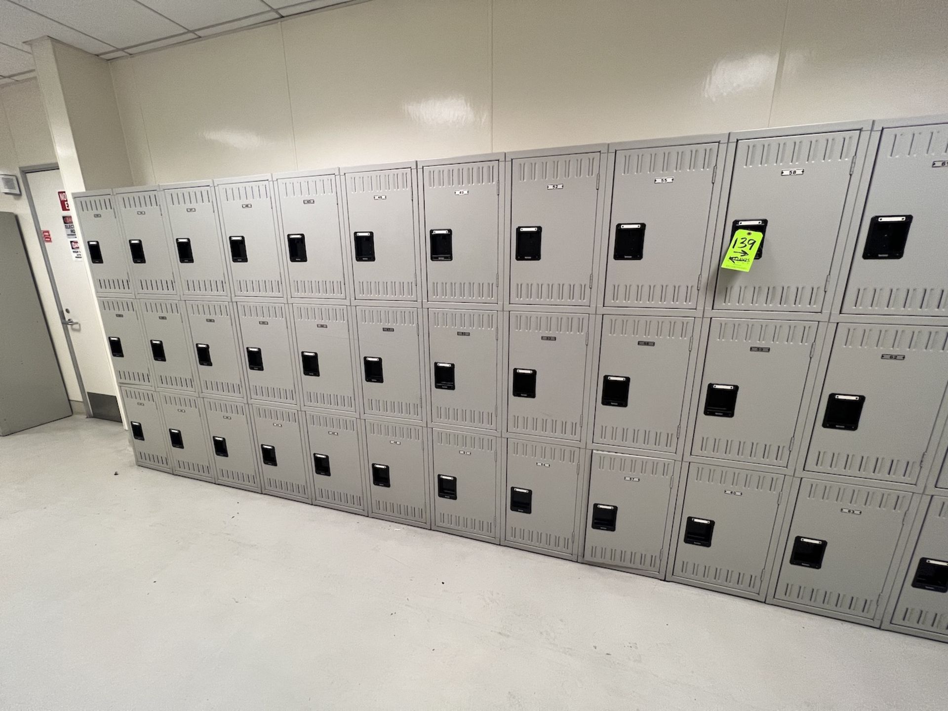 LOCKERS WITH APPROX. (57) INDIVIDUAL LOCKERS (RIGGING & SIMPLE LOADING FEE $300.00) (NOTE: DOES NOT