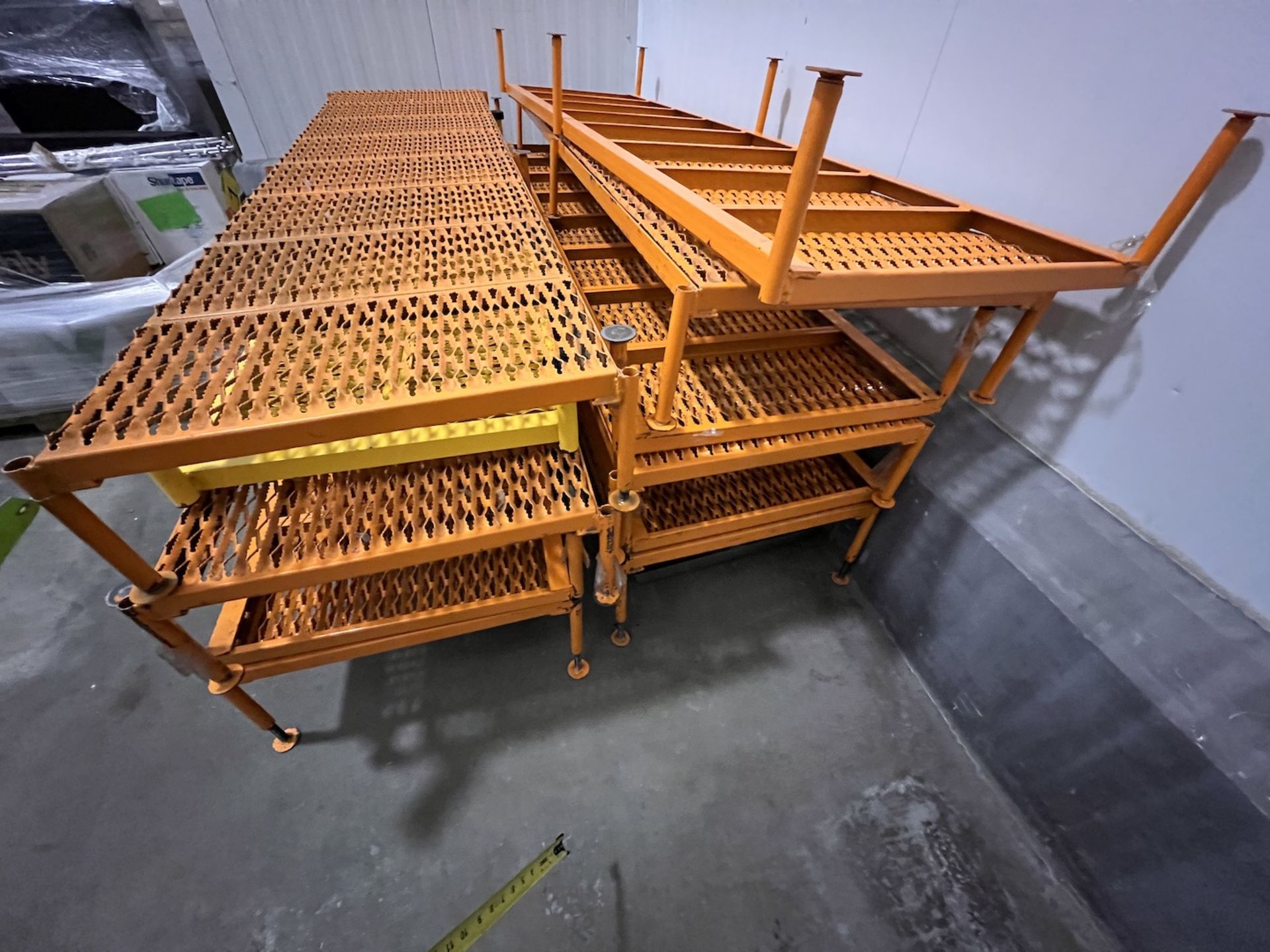ASSORTED METAL PLATFORMS, APPROX. 94 IN L X 24 IN W (RIGGING & SIMPLE LOADING FEE $25.00) (NOTE: - Image 4 of 4