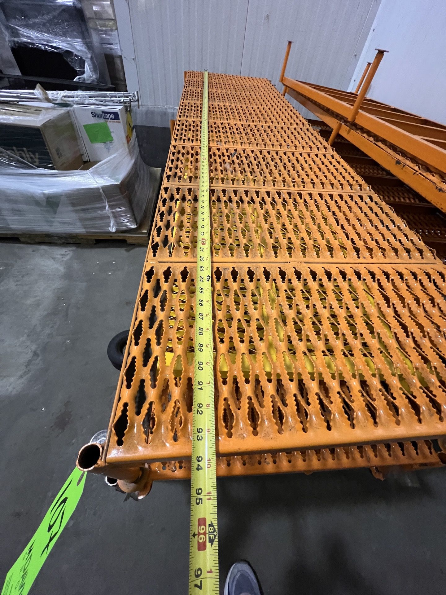 ASSORTED METAL PLATFORMS, APPROX. 94 IN L X 24 IN W (RIGGING & SIMPLE LOADING FEE $25.00) (NOTE: - Image 2 of 4