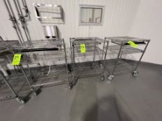 (2) ULINE WIRE RACK COMPUTER PUSH CARTS (RIGGING & SIMPLE LOADING FEE $25.00) (NOTE: DOES NOT