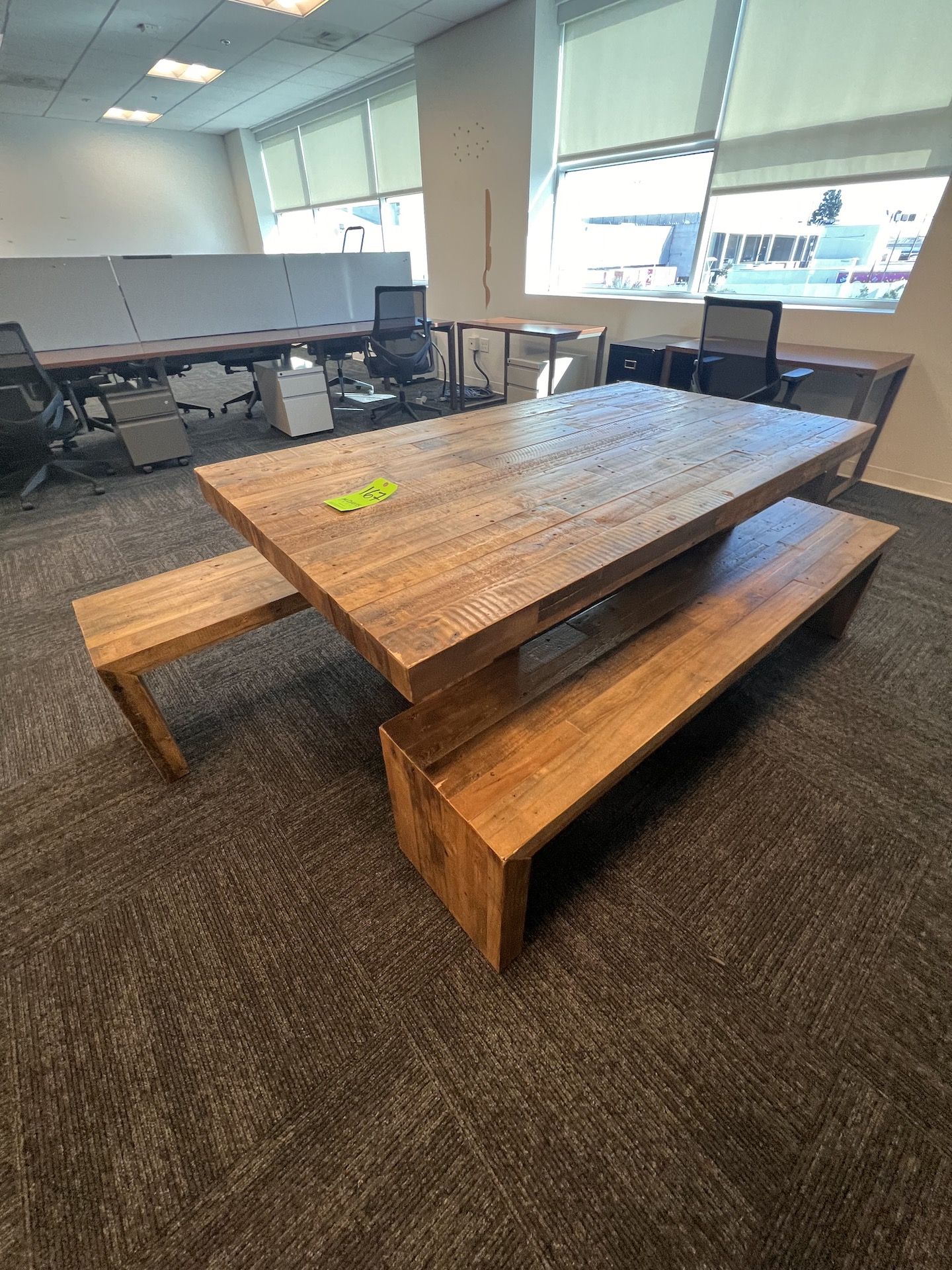 WOOD TABLE WITH WOOD STOOLS (RIGGING & SIMPLE LOADING FEE $100.00) (NOTE: DOES NOT INCLUDE SKIDDING - Image 3 of 3