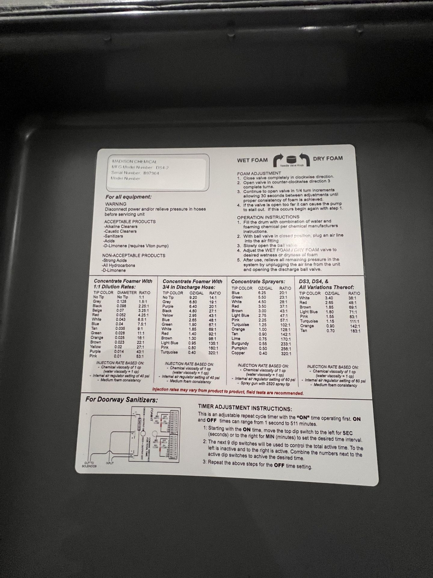 MADISON CHEMICAL ENTRYWAY BOOT SANITATION SYSTEM (RIGGING & SIMPLE LOADING FEE $100.00) (NOTE: DOES - Image 8 of 9