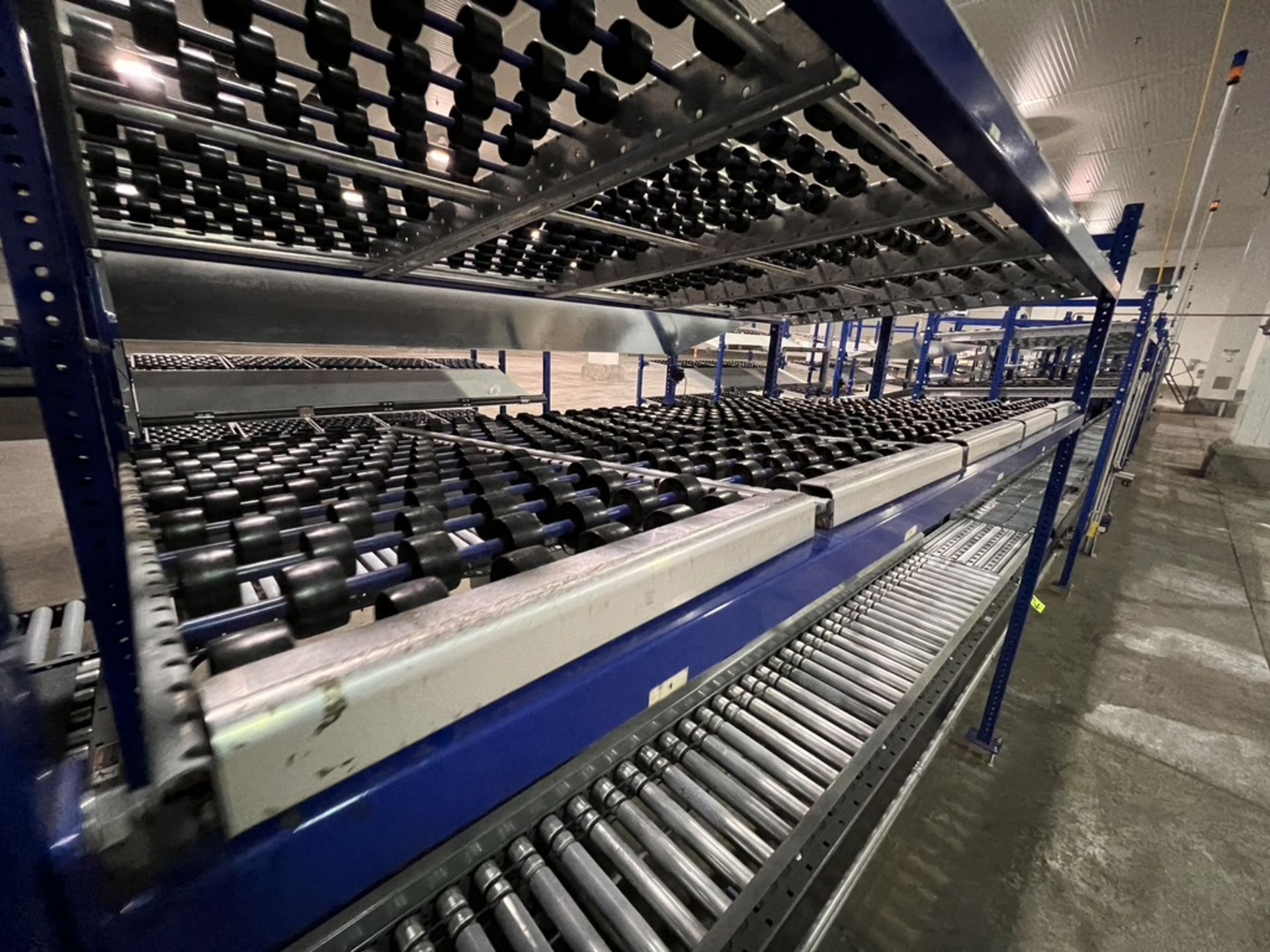 (2) UNEX SPAN TRACK PRODUCT PACK-OFF RACKS, WITH ROLLER CONVEYOR, INCLUDES SINGLE DOOR CONTROL PANEL - Image 16 of 18