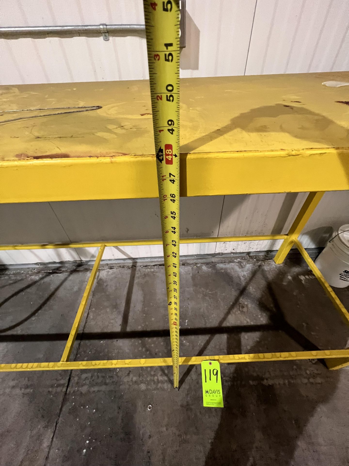 STEEL TABLE, APPROX. 110 IN L X 30 IN W X 48 IN H (RIGGING & SIMPLE LOADING FEE $25.00) (NOTE: - Image 2 of 4