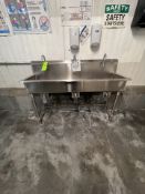 ADVANCE TABCO S/S SINK, APPROX. 58 IN L X 16 IN W (RIGGING & SIMPLE LOADING FEE $100.00) (NOTE: