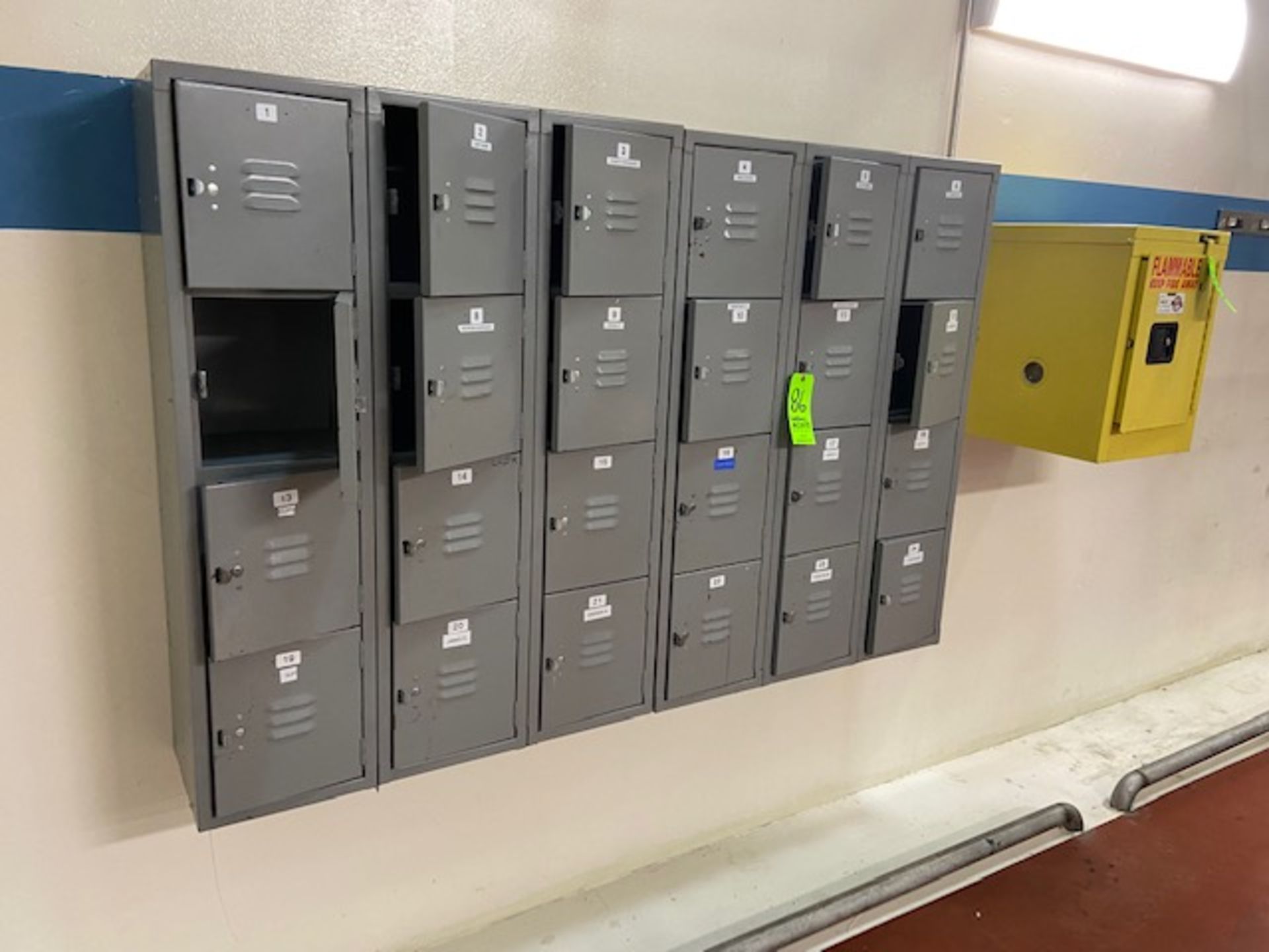 (16) Personal Lockers, Wall Mounted Unit (LOCATED IN LOS ANGELES, CA)(RIGGING, LOADING, & SITE
