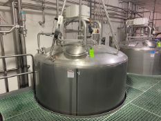 DCI 3,000 Gal. S/S Jacketed Culture Products Tank, S/N C99-D-5369-B, with Dome Top with Cone Bottom,