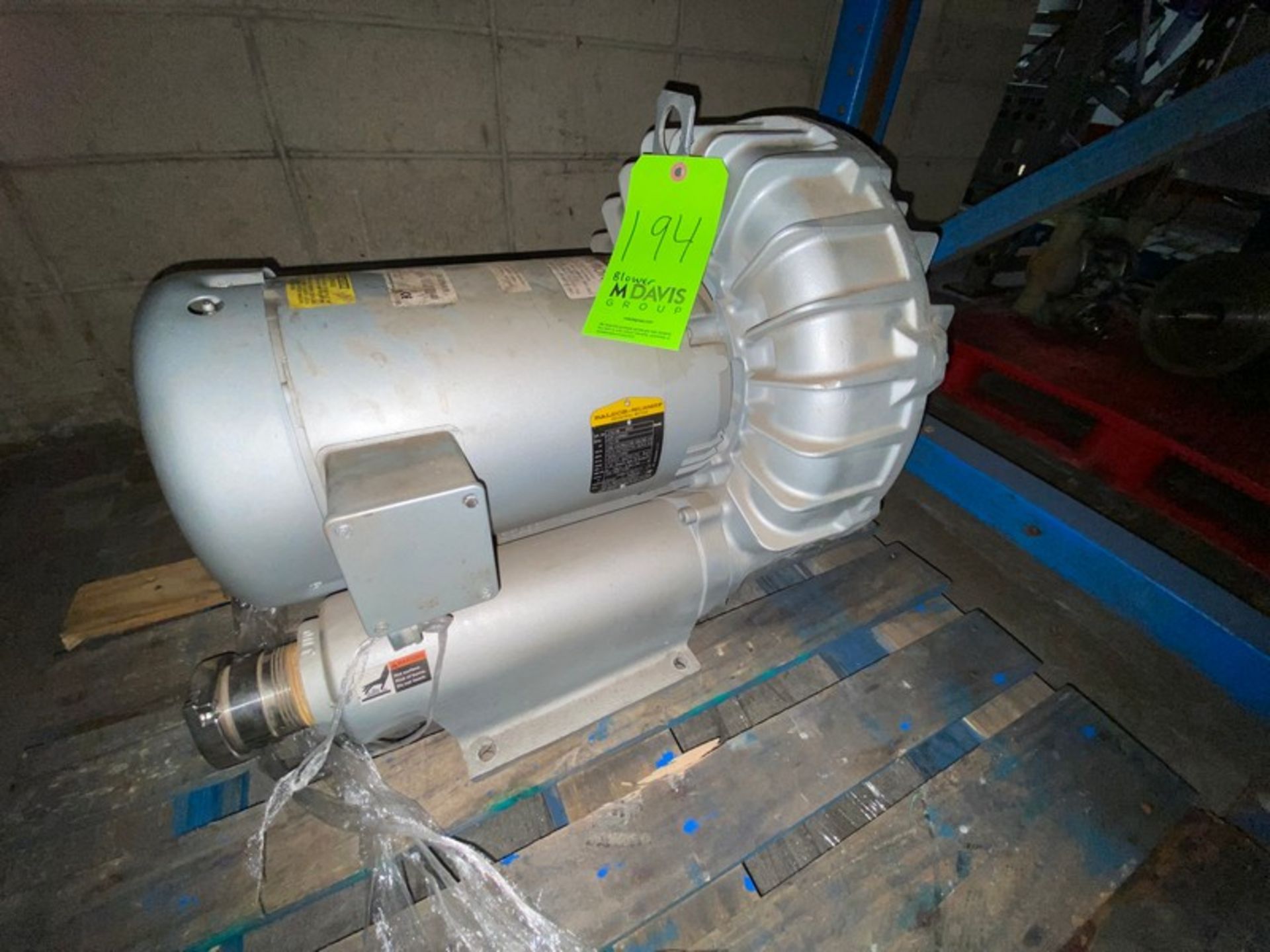Baldor 10/8 Blower, 208-230/460 Volts, 3 Phase, 3450/2850 RPM, with Clamp Type Inlet/Outlet (LOCATED - Image 2 of 4