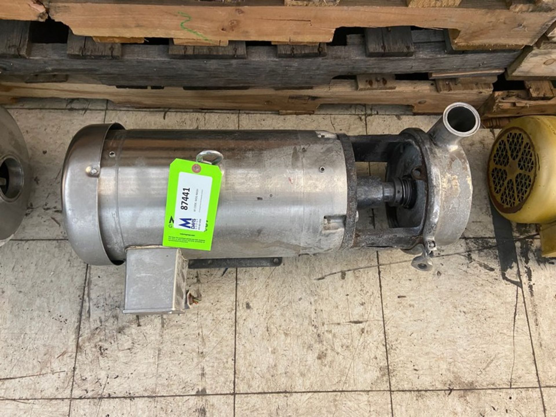Tri-Flo 10 hp Centrifugal Pump,-with Aprox. 3" x 2" S/S Head, with SuperE S/S Clad Motor, 1770 - Image 3 of 5