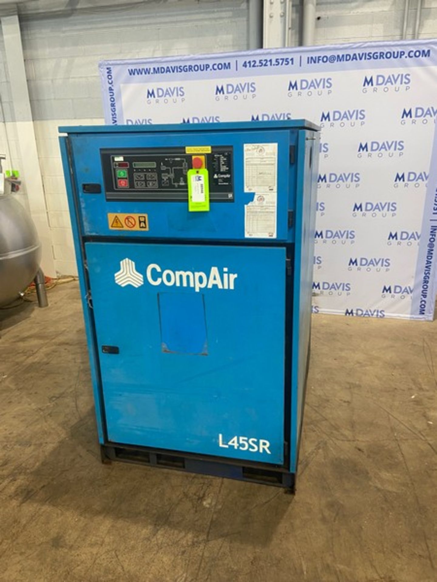 CompAir Air Compressor,-M/N L45SR, S/N F180-0508, Max. Pressure 13 BAR, Motor RPM 750-5000, 440/
