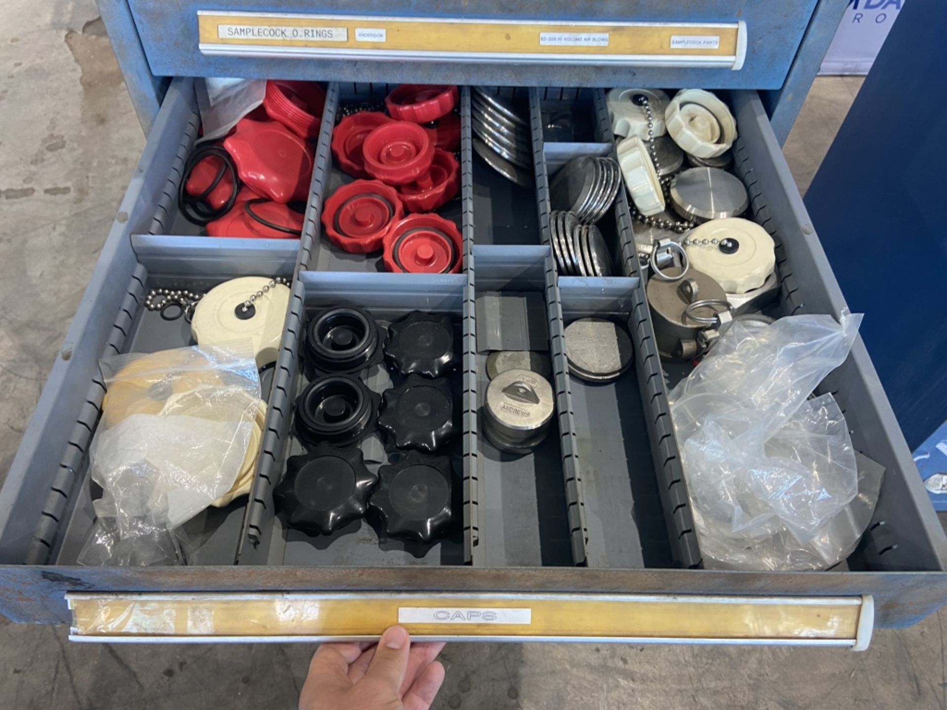 Vidmar Parts Cabinet with Contents, Includes Pump Parts, Cabinets, Gaskets, & Other Parts--See - Image 7 of 10